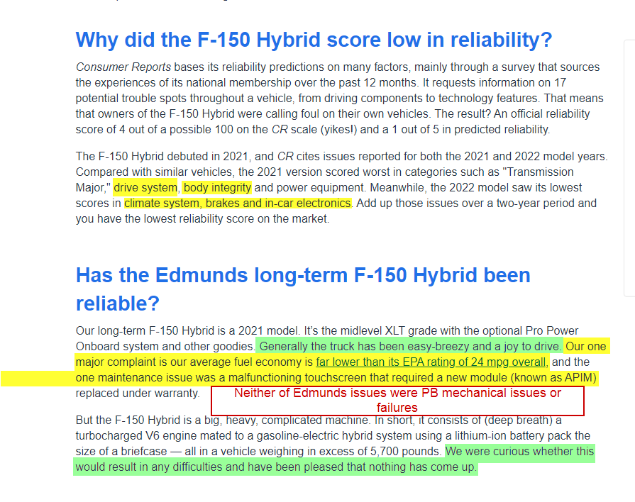 Ford F-150 F-150 hybrid (powerboost) gets named 3rd lowest in reliability score for 2024 in kbb article 1702257795353