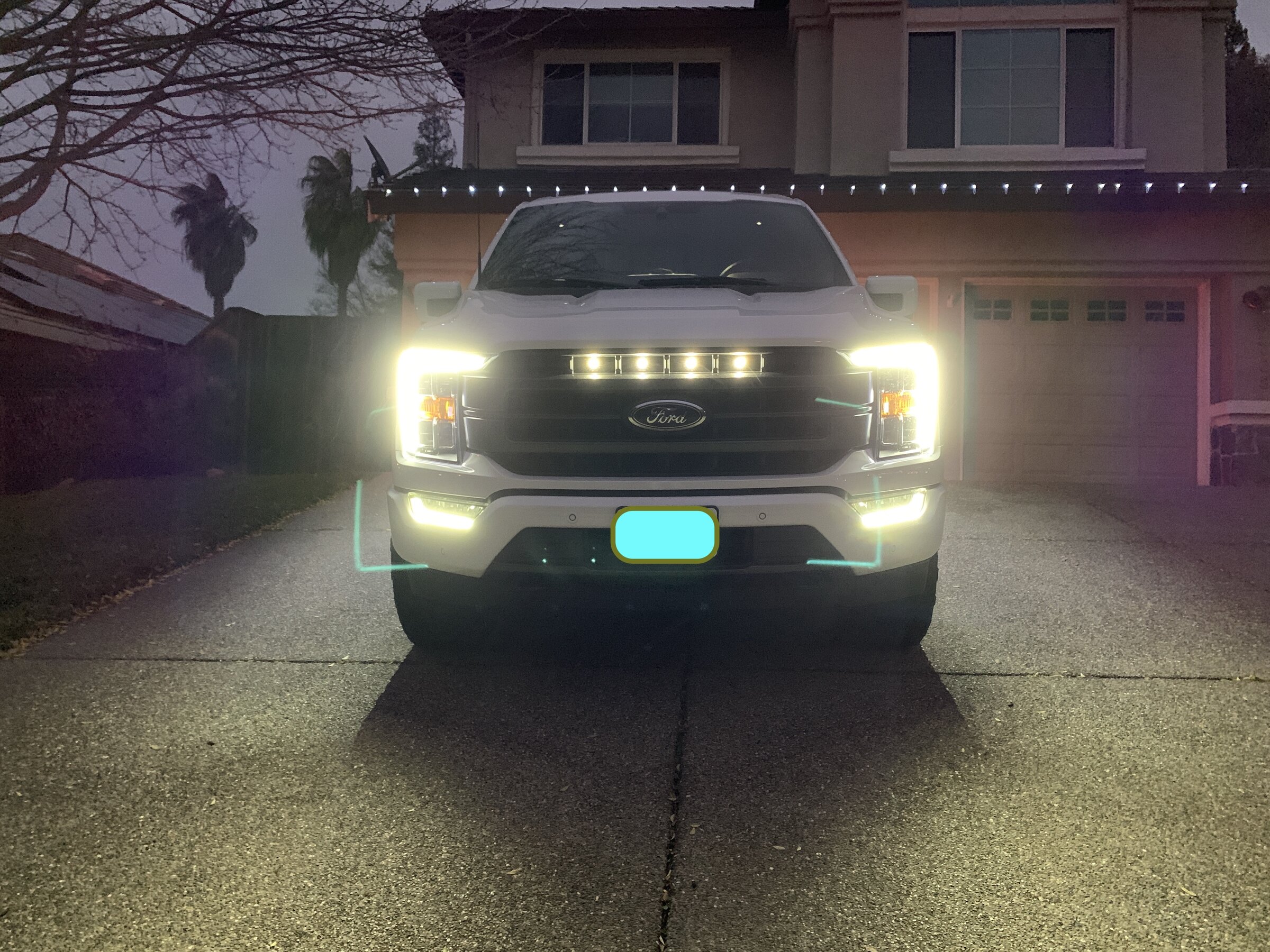 Ford F-150 Raptor grill lights installed on Lariat FA496DF0-D66D-4AEF-A946-35E9FAC7744C
