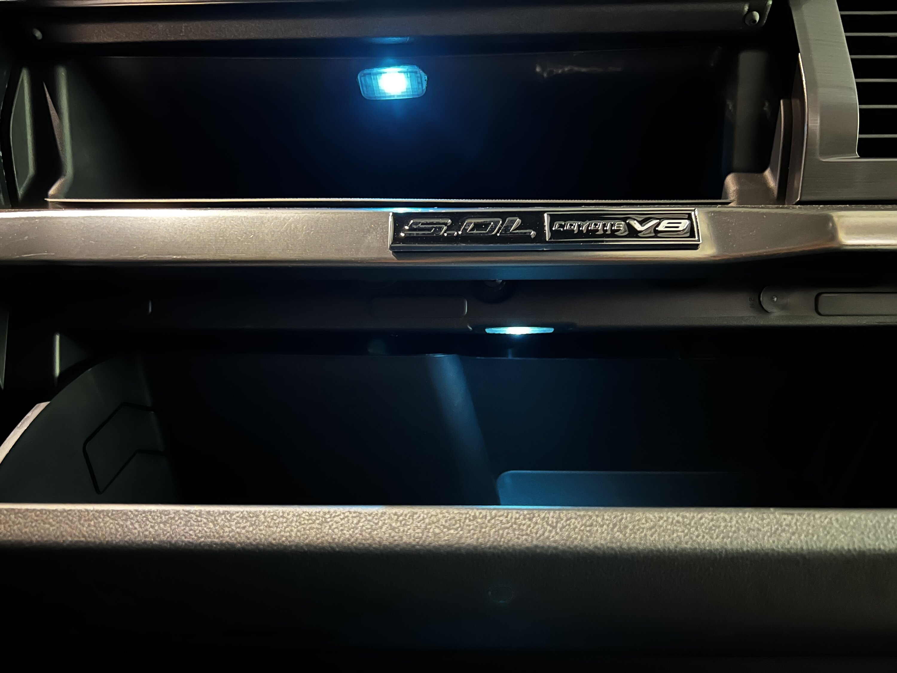 Ford F-150 Cup holder light installation/media bin light/glove box light IMG_2863