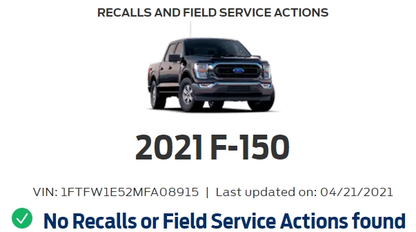 Ford F-150 Have to save bye to my truck for a couple days for windshield recall. ? Noname