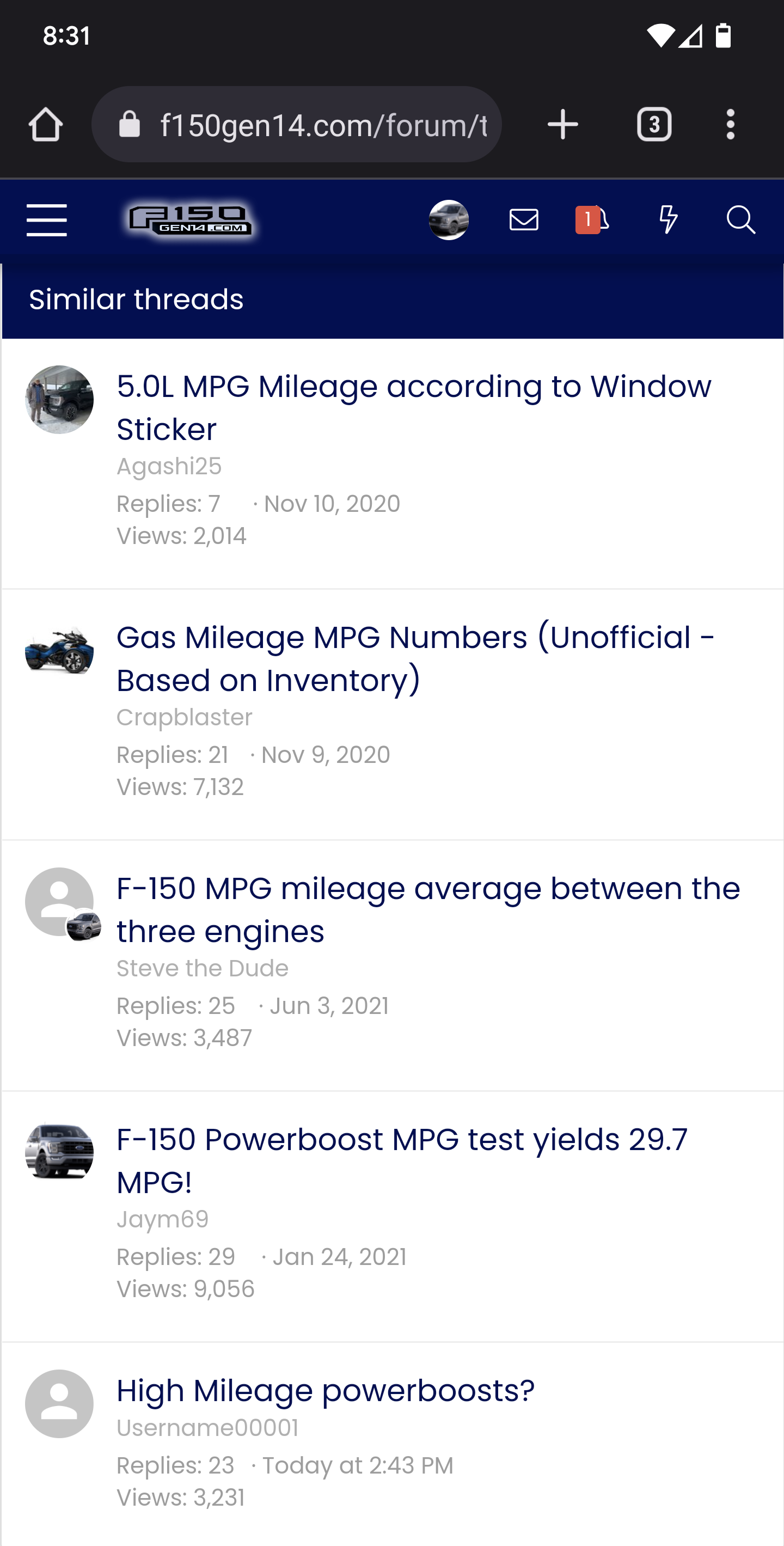 Ford F-150 PowerBoost MPG mileage averages? Screenshot_20220912-203104
