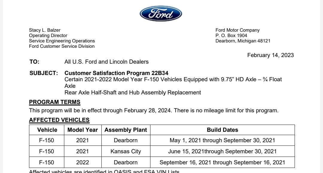 Ford F-150 2022 F150 Rear Axle exploded... Ford tech said "3rd one this week" Screenshot_20230919_201806_OneDrive