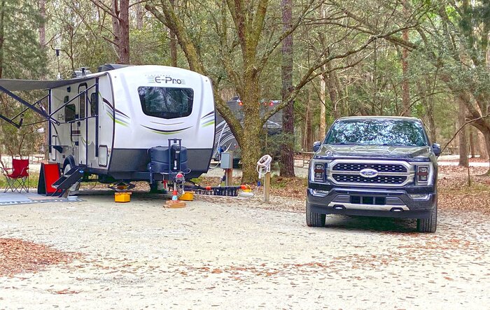 First trip of 2024 - FLA-GA-SC -- 10 day journey in 2021 F-150 Platinum PowerBoost towing E-Pro 20FBS Travel Trailer