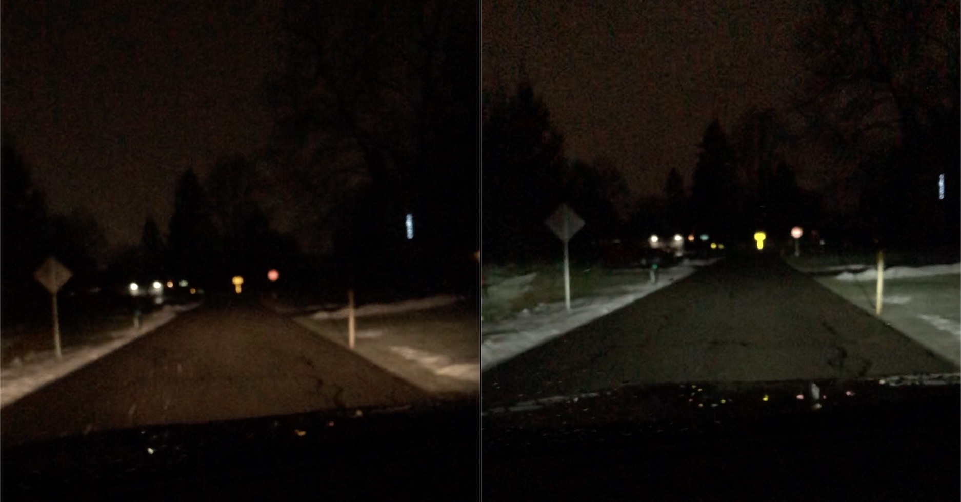 Halogen vs LED headlights on 2021 F-150 -- real world comparison